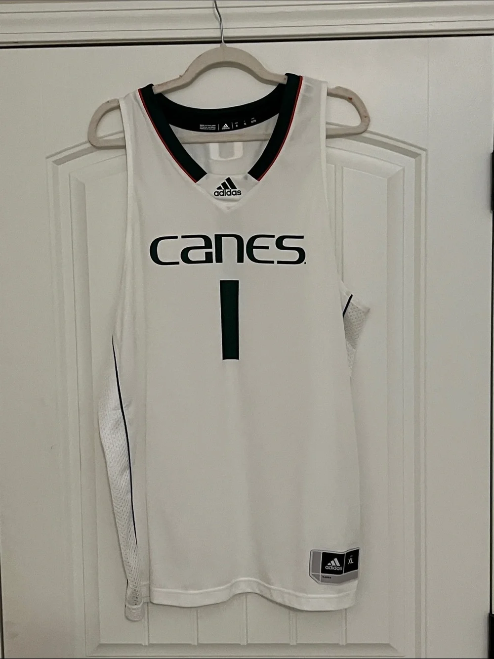 Adidas University of Miami Hurricanes #1 Swingman Basketball Jersey Sz XL NWOT